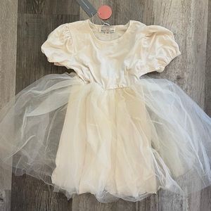5T baileys blossoms cream dress with tulle skirt